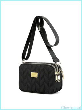 Quilted Nylon Crossbody Bag Adjustable Strap Small Shoulder Purse